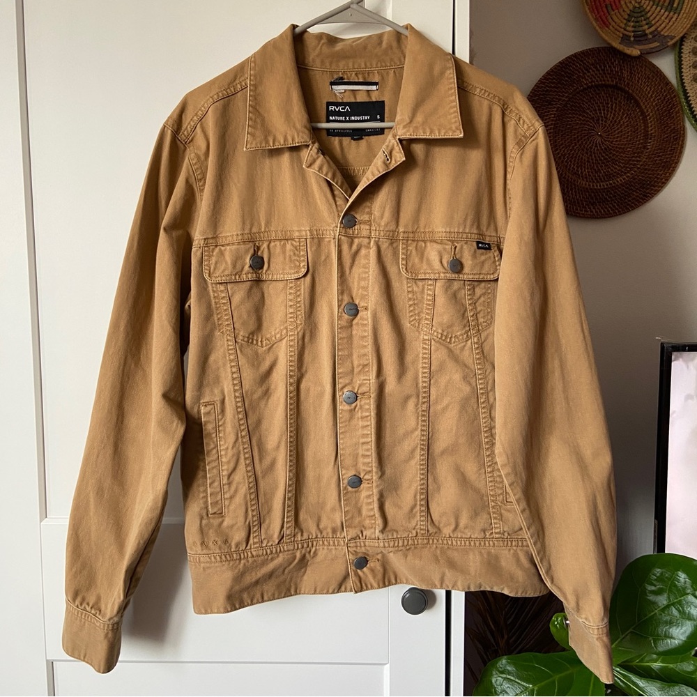 RVCA Nature X Industry Men’s Brown Denim Trucker Jacket - S